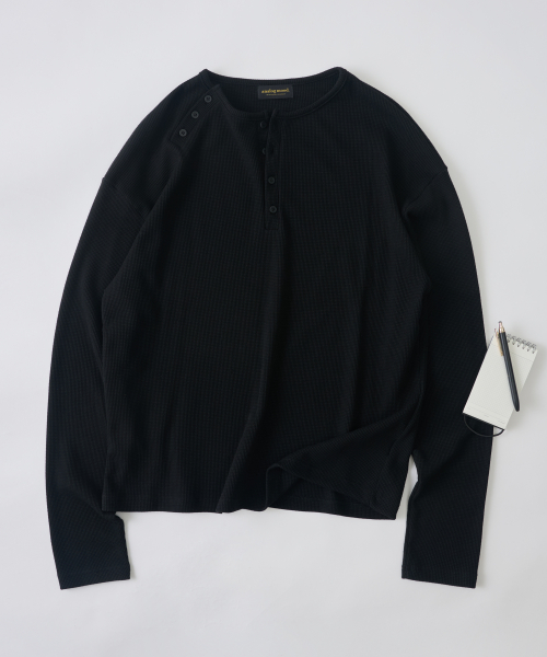 Винтажный лонгслив хенли (Black)