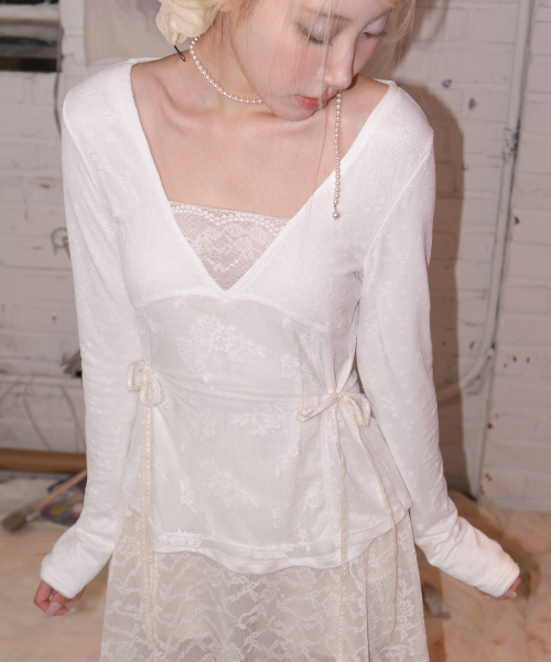 Кружевной патчворк топ Vintage White