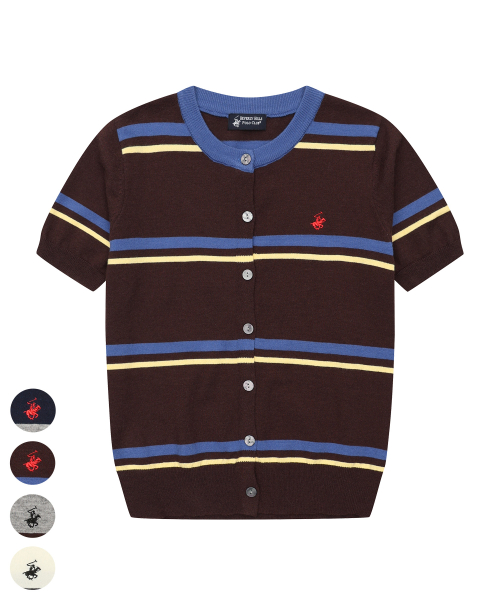 Женский летний полосатый кардиган с коротким рукавом 4Color TK101