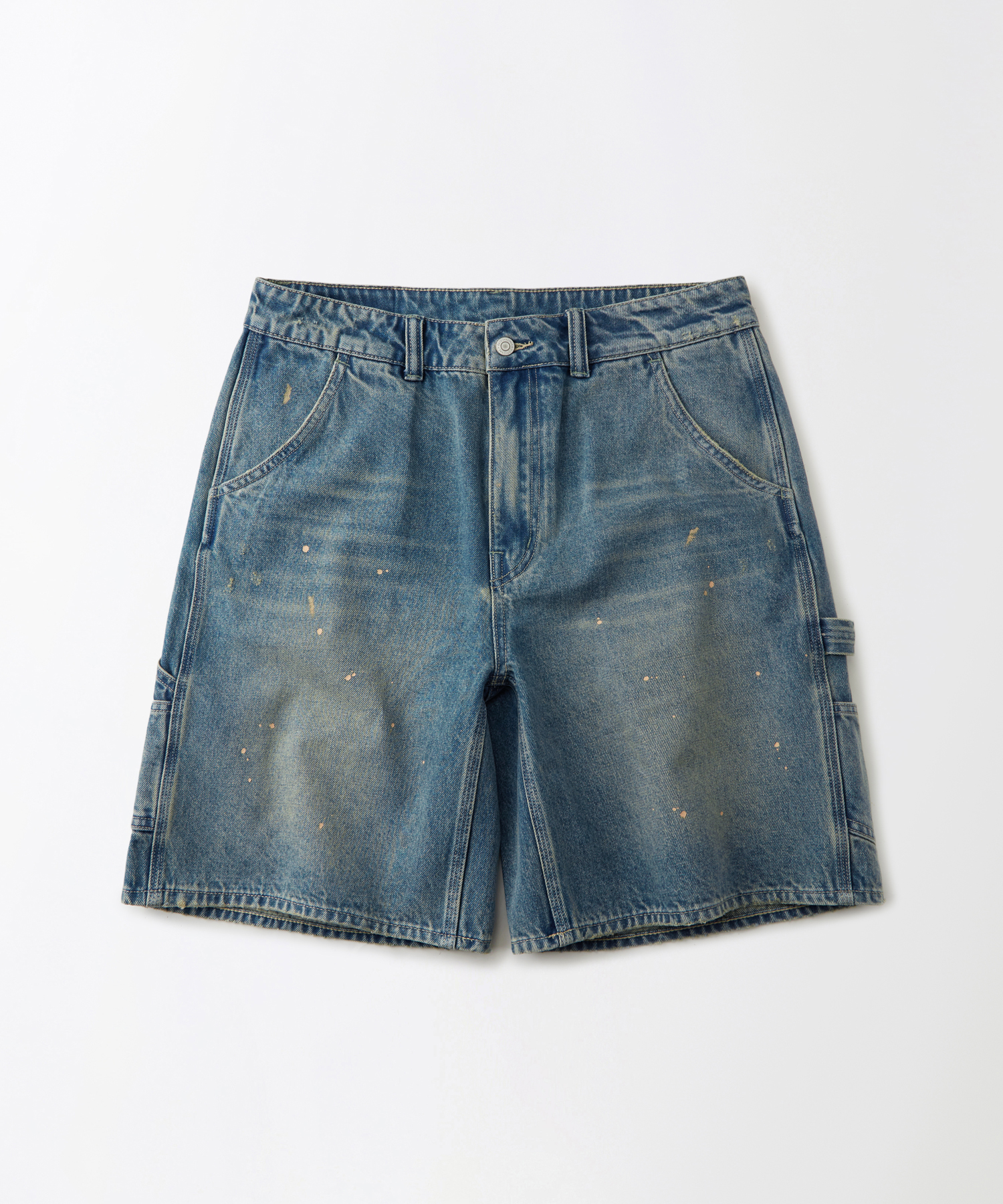 Джинсовые шорты-карпентеры - washed dirty blue