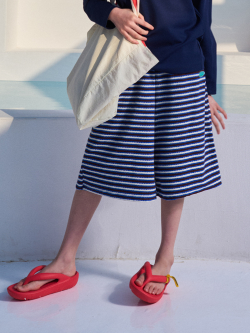 STRIPED TERRY SWEAT SHORTS_BLUE