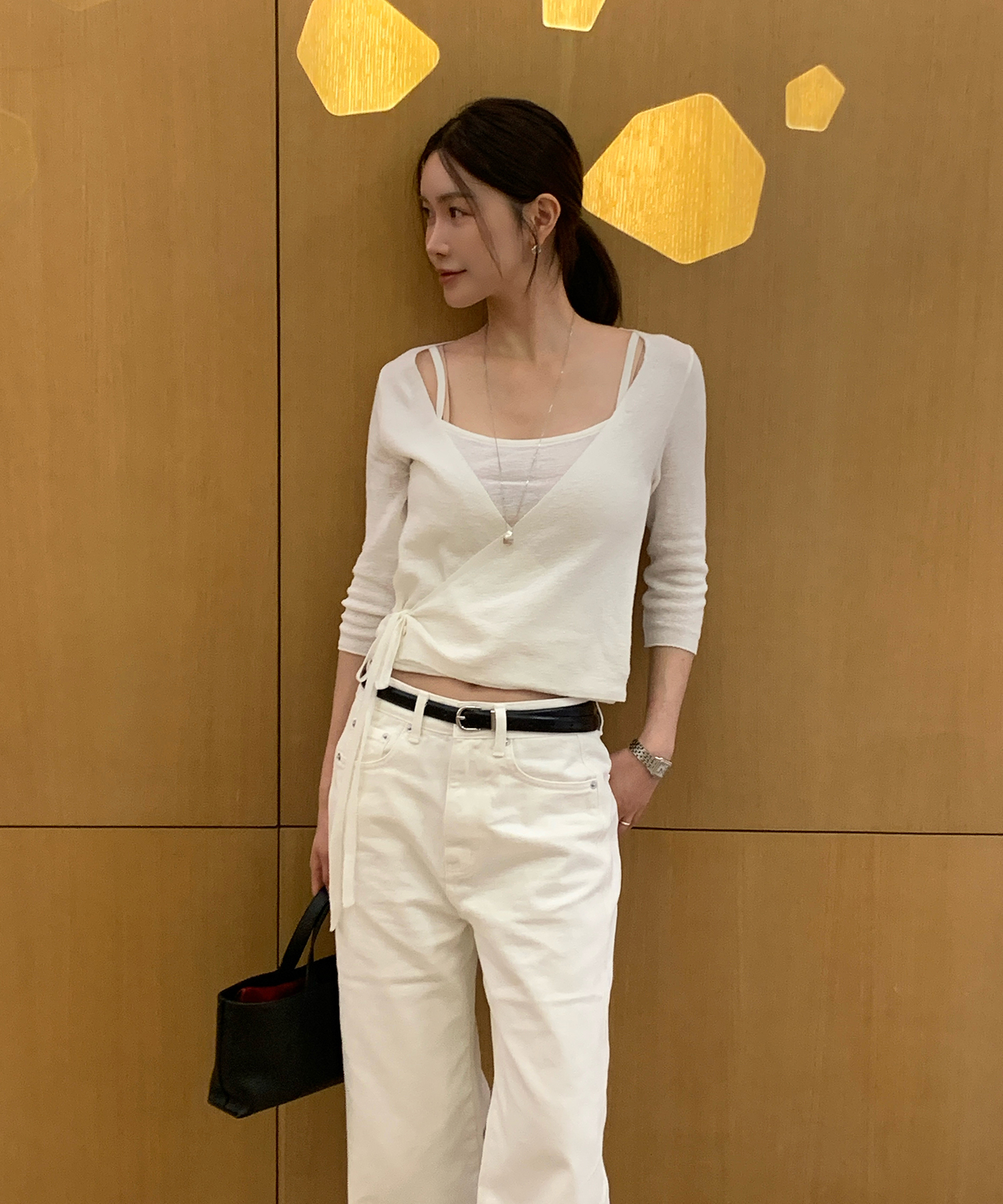 AURORE WRAP KNIT CARDIGAN SET_IVORY