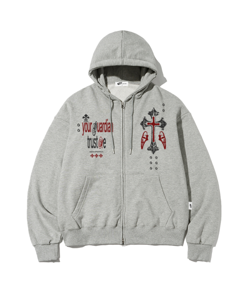Худи на двухсторонней молнии Guardian Cross Print (Grey)