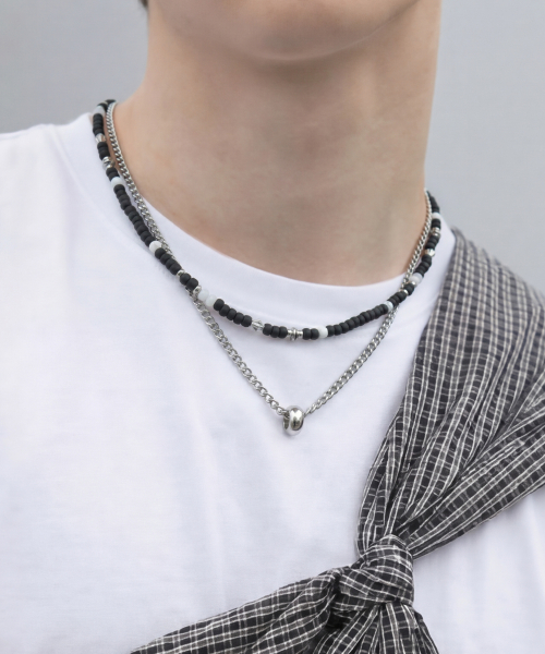 Eter layered necklace _ black