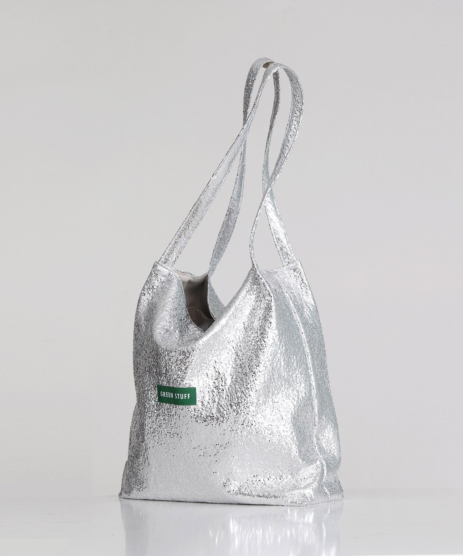 boxy bag 53 - glitter texture silver