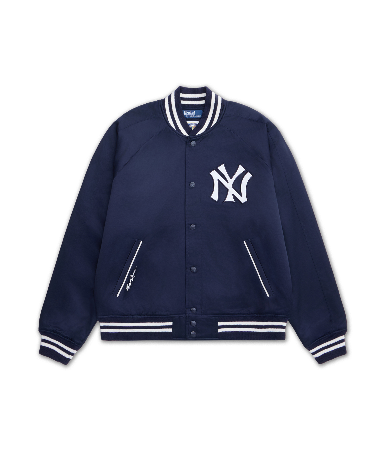 BASEBALL JKT-LINED-BOMBER TAKIHYO SATIN-NAVY-410