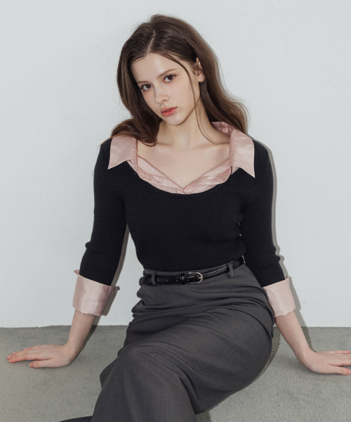 Layered sheer shirt knit (новые цвета)