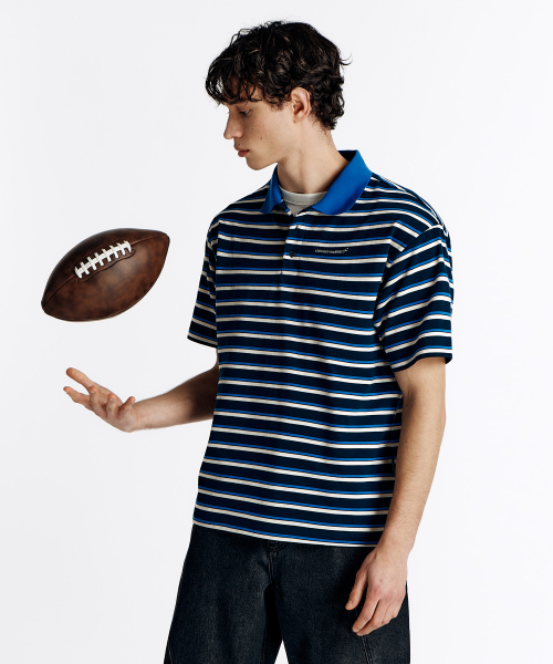 MULTI STRIPE COLLAR TS (L41UTS061NAV)