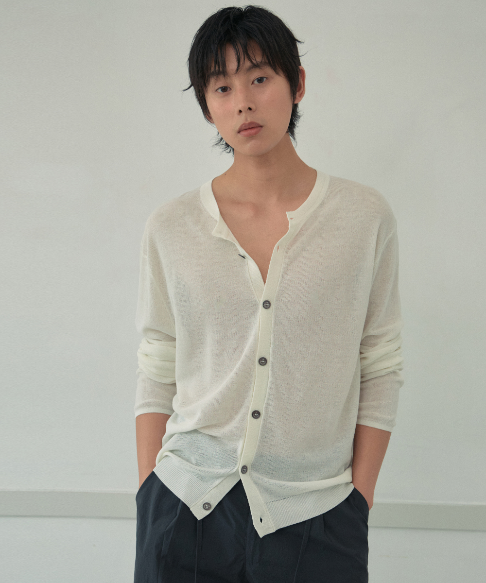 Flow Linen Cardigan_IVORY(WC26KN53)