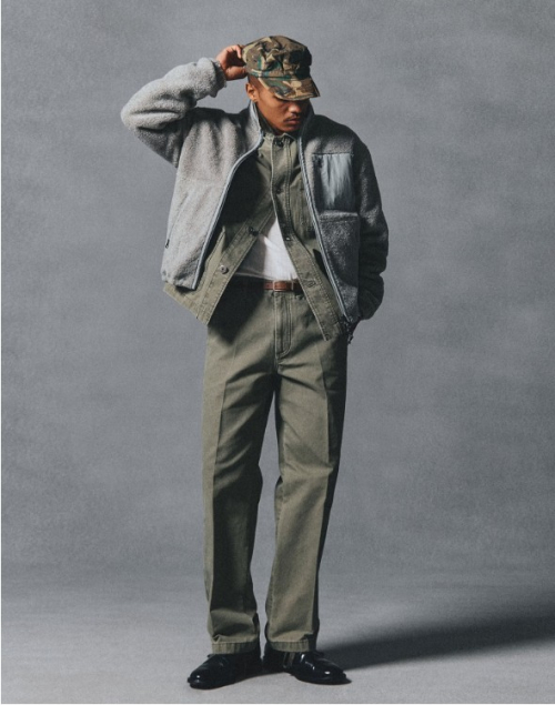 [HIS] Брюки из стираного канваса цвета Khaki
