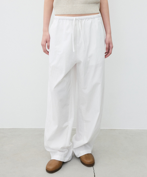 (Women) Light Cotton Banding брюки White