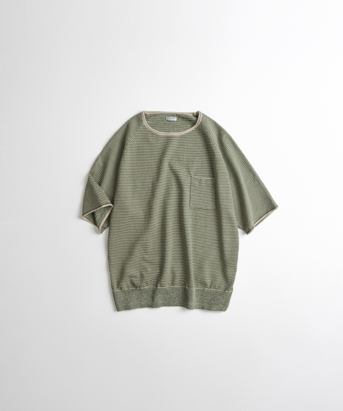 EUROPEAN FLAX™ LINEN ROLL NECK 1/2 KNIT greige/forest