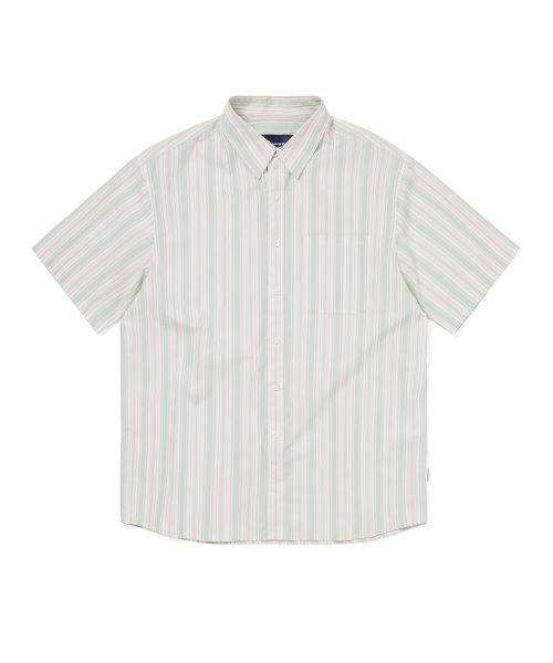 Striped S/S рубашка зелёный