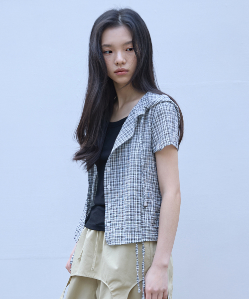 W SHIRRING HOOD SHIRT [чёрный]