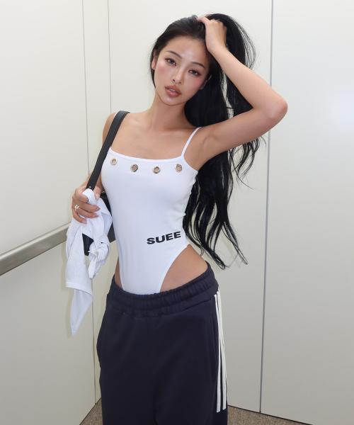 EYELET LOGO BODYSUIT / белый