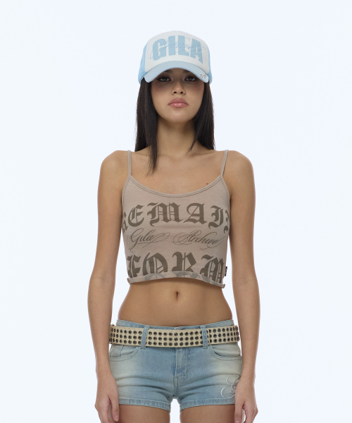 RAW CUT-OFF CROP TANK TOP_BEIGE