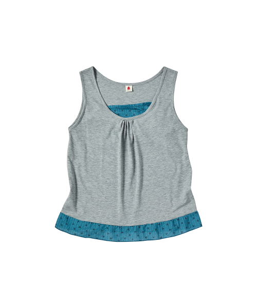 W FLOWER LAYERED SLEEVELESS [серый]