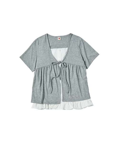 W CHECK SHORTS CARDIGAN [серый]