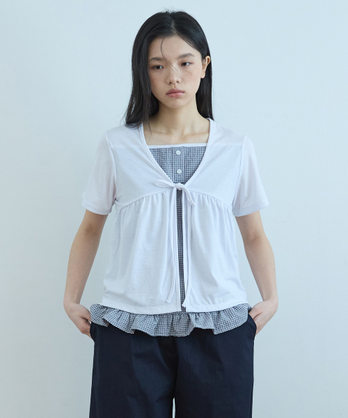 W CHECK SHORTS CARDIGAN [белый]