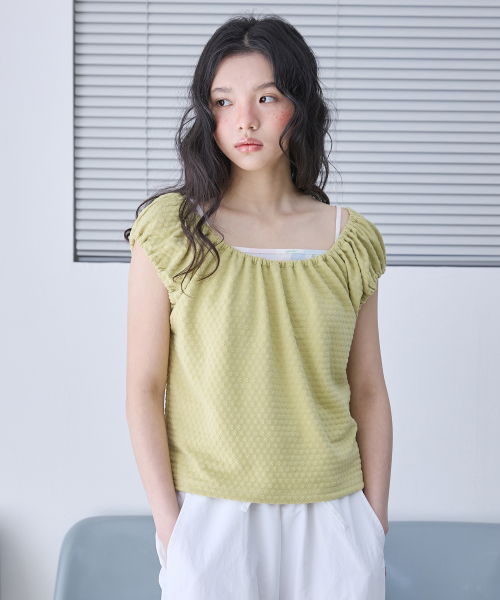 W FLOWER TWO WAY T-SHIRT [зелёный]
