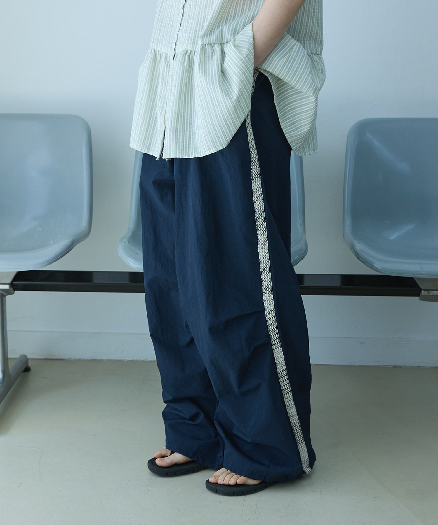 W TAPE NYLON PANTS [тёмно-синий]
