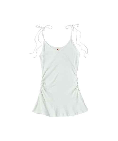 W EYELET SHIRRING LONG SLEEVELESS [слоновая кость]