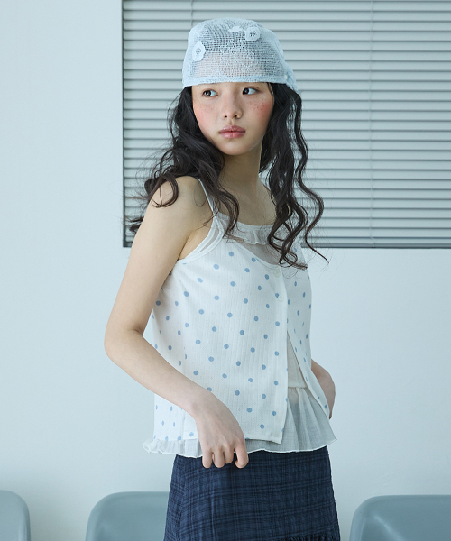 W DOT LAYERED SLEEVELESS [слоновая кость]