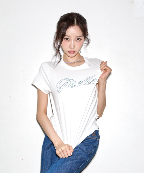 MUSINSA | WACKY WILLY Giselle Collaboration Short Sleeve T-Shirt Pink