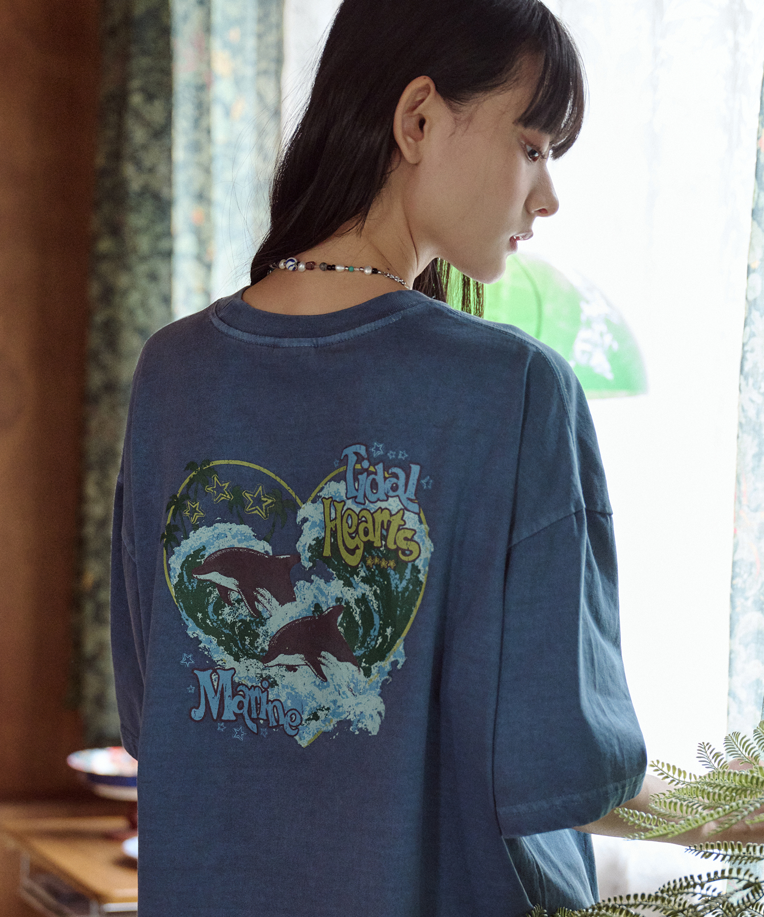 Футболка Dolphin Hearts Pigment Ocean Blue