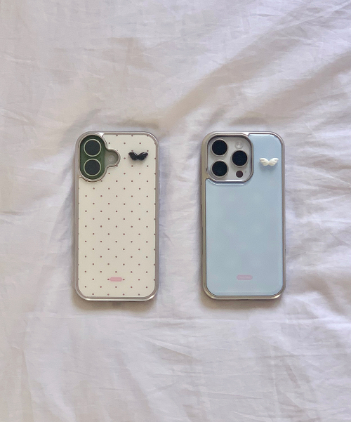 (S26 출시) wings button silver bumper case 천사 날개 아이폰 갤럭시 맥세이프 케이스