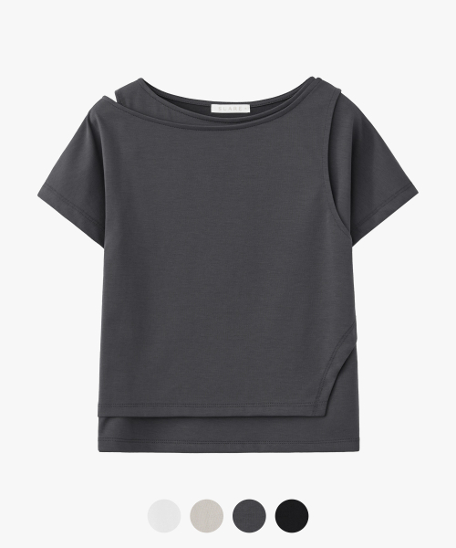(Женская) футболка Supima double layered half sleeve — 4 COLOR