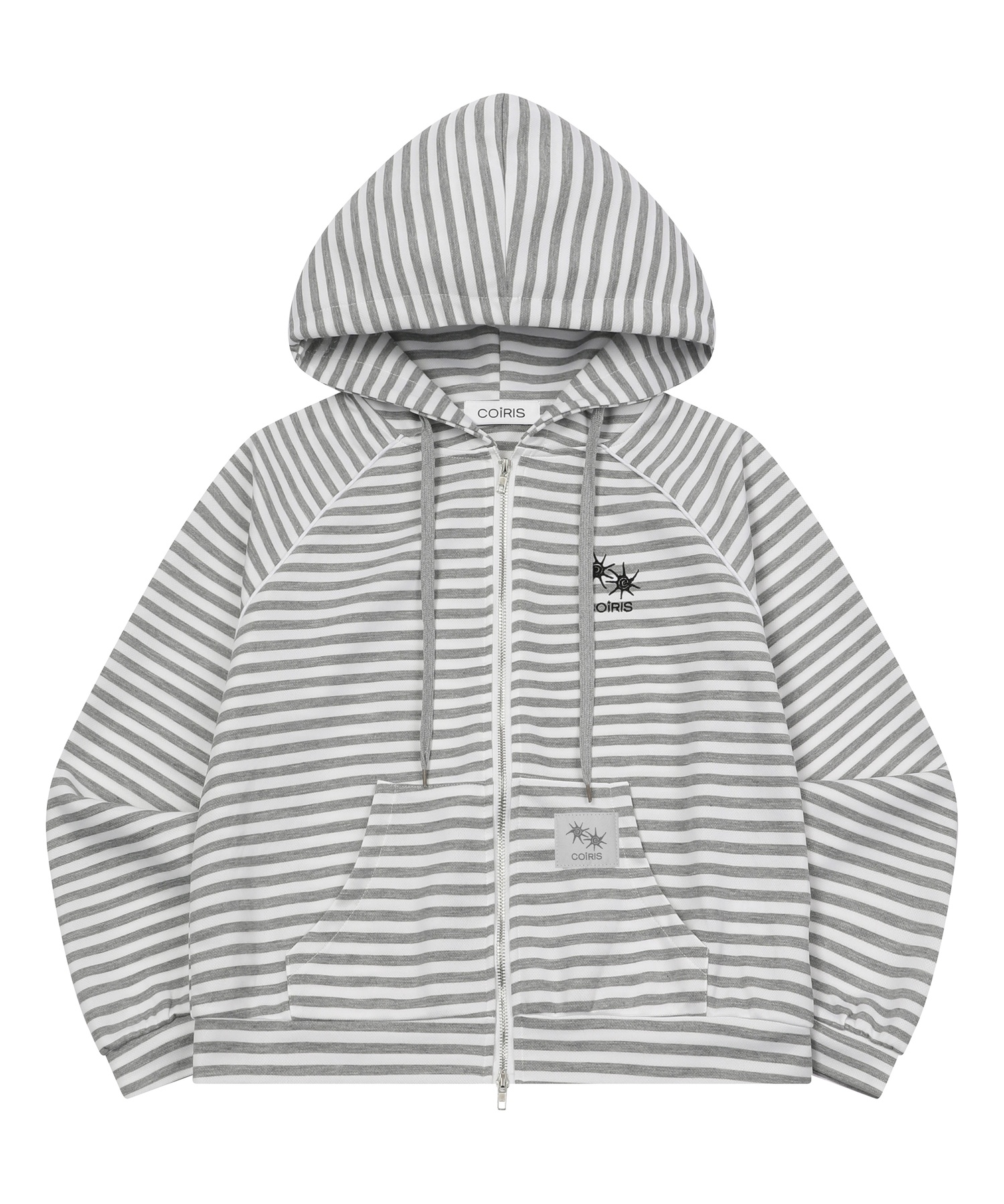 SEINA RAGLAN STRIPE HOOD ZIP-UP