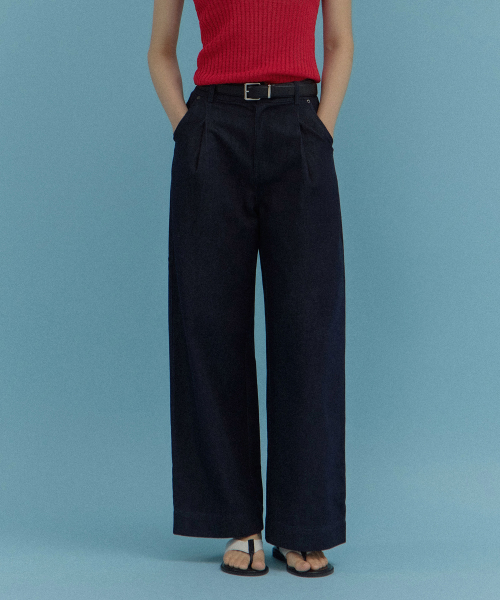 Deli Basic хлопковые брюки Blue