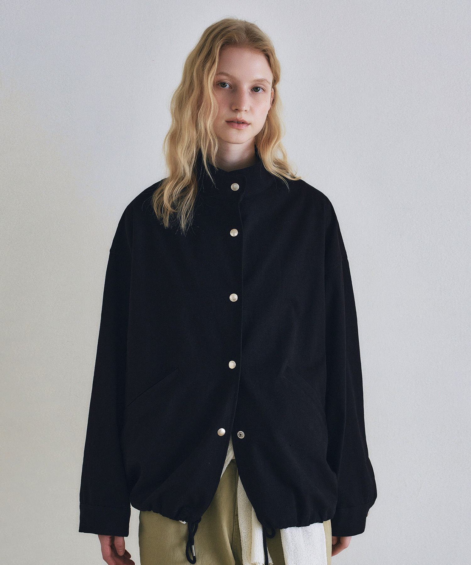 High neck field jacket_Black