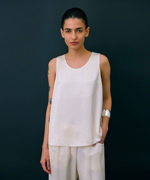 Layered Sleeveless Top_Cream