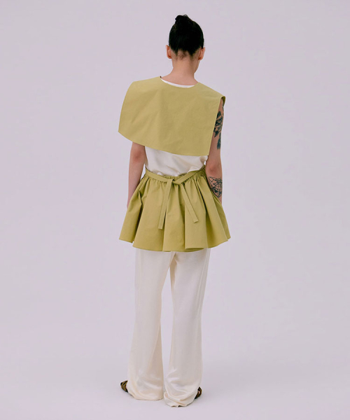 Sailor Collar Layered Top Olive