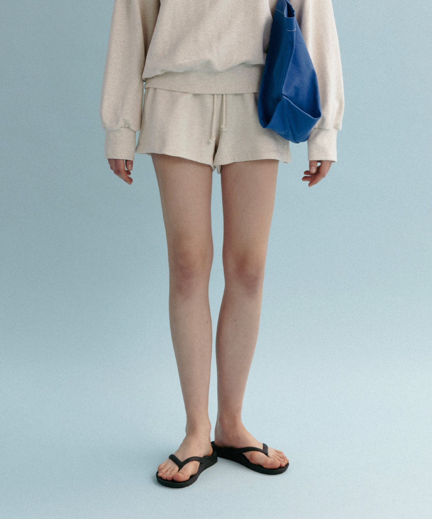 MADLEN BANDING SHORTS_OATMEAL