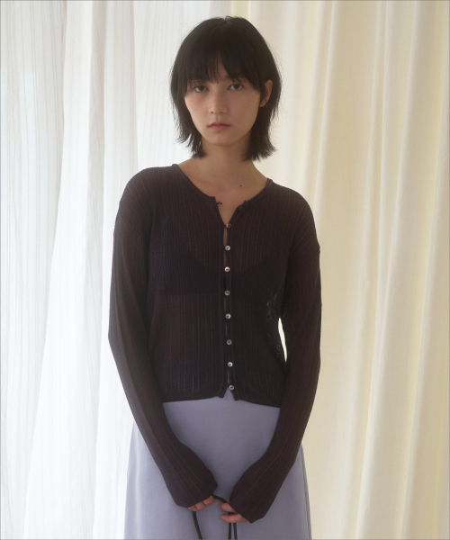 SARUBI LINEN CARDIGAN CHARCOAL