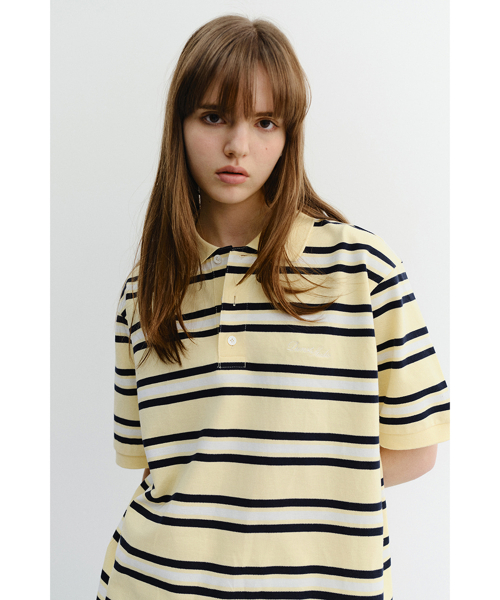 UNISEX STRIPED POLO SHIRT UDTS6B121 LEMON