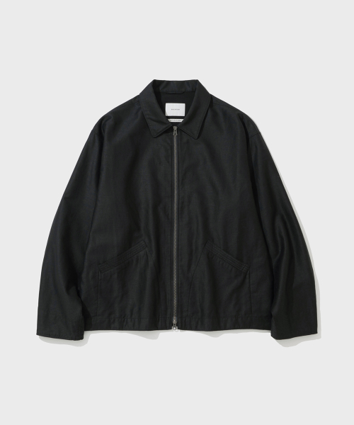 LINEN MOLESKIN FOREMAN JACKET (BLACK)