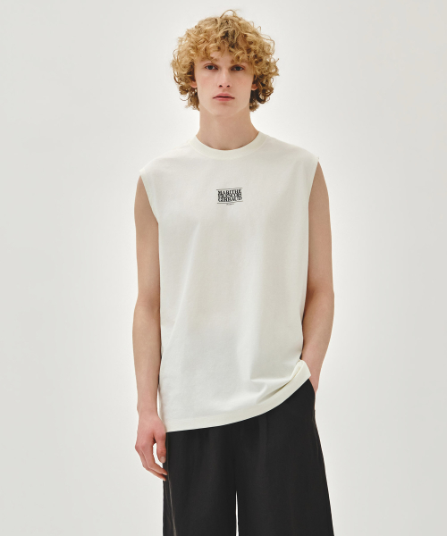 SORONA COOL SMALL CLASSIC LOGO SLEEVELESS ivory