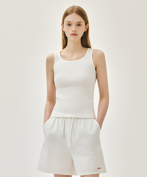 W REGULAR LOGO SLEEVELESS white