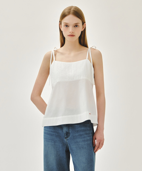 W PINTUCK CAMISOLE BLOUSE white