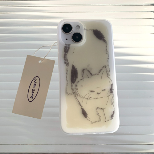 Vintage Paper Cat Semi-Transparent Phone Case