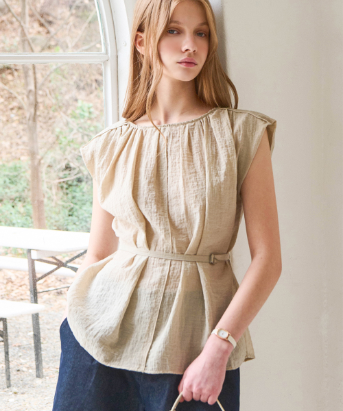 Muse shirring blouse 2 Colors