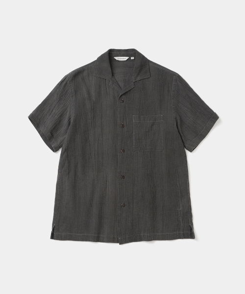 vintage linen s/s shirt charcoal