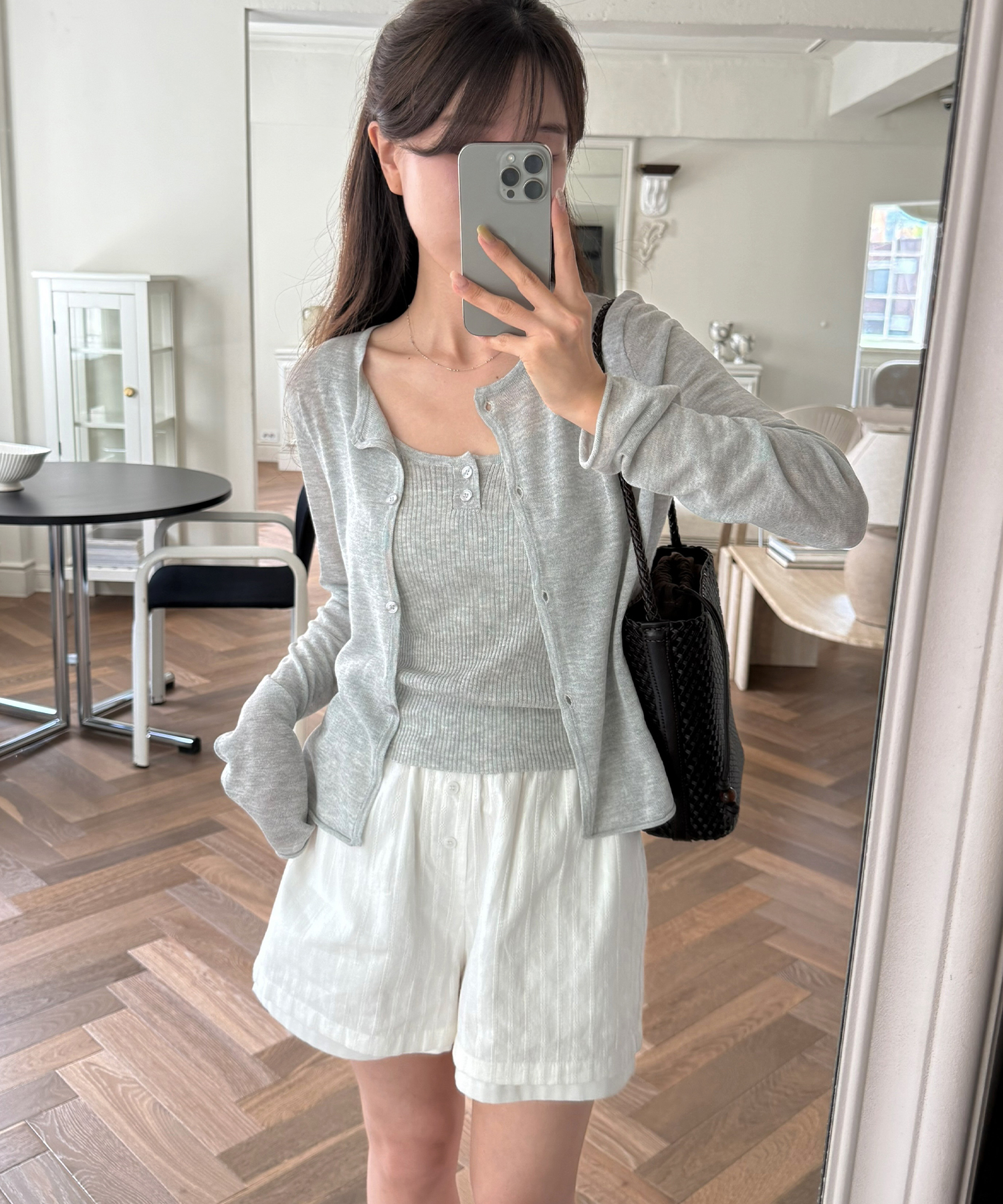 BREEZE KNIT CARDIGAN [L.GREY]