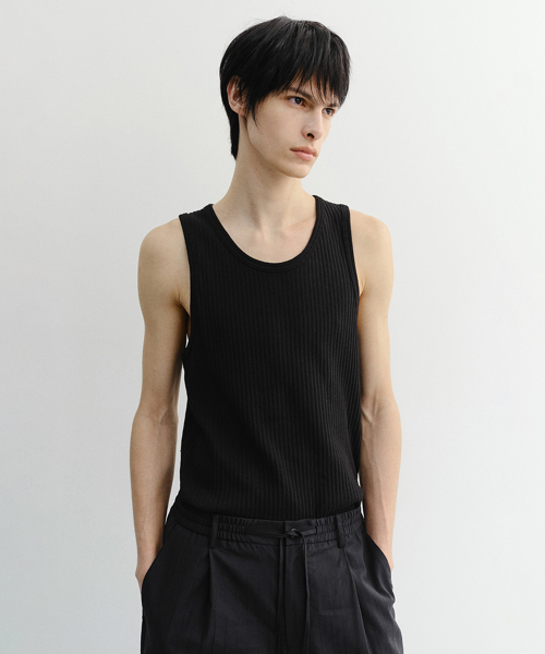 RELAXED SLEEVELESS TOP UDTS6B321 BLACK