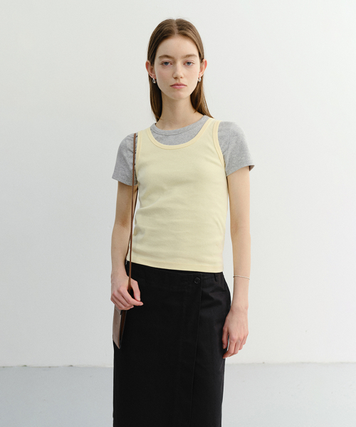 ESSENTIAL SLEEVELESS TOP UDTS6B228 BUTTER