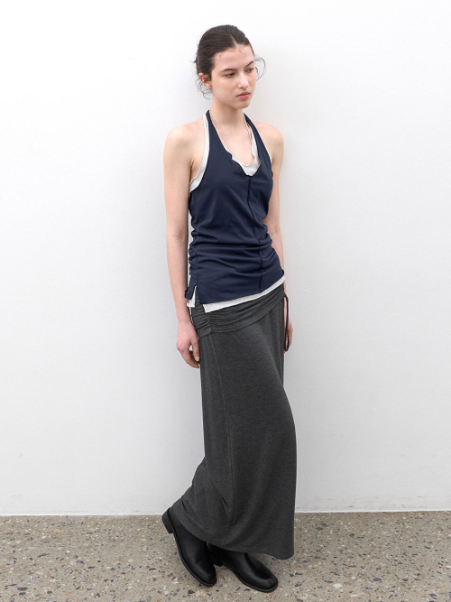 HALTER CONTRAST LAYERD 2 PIECES T (T-7207)
